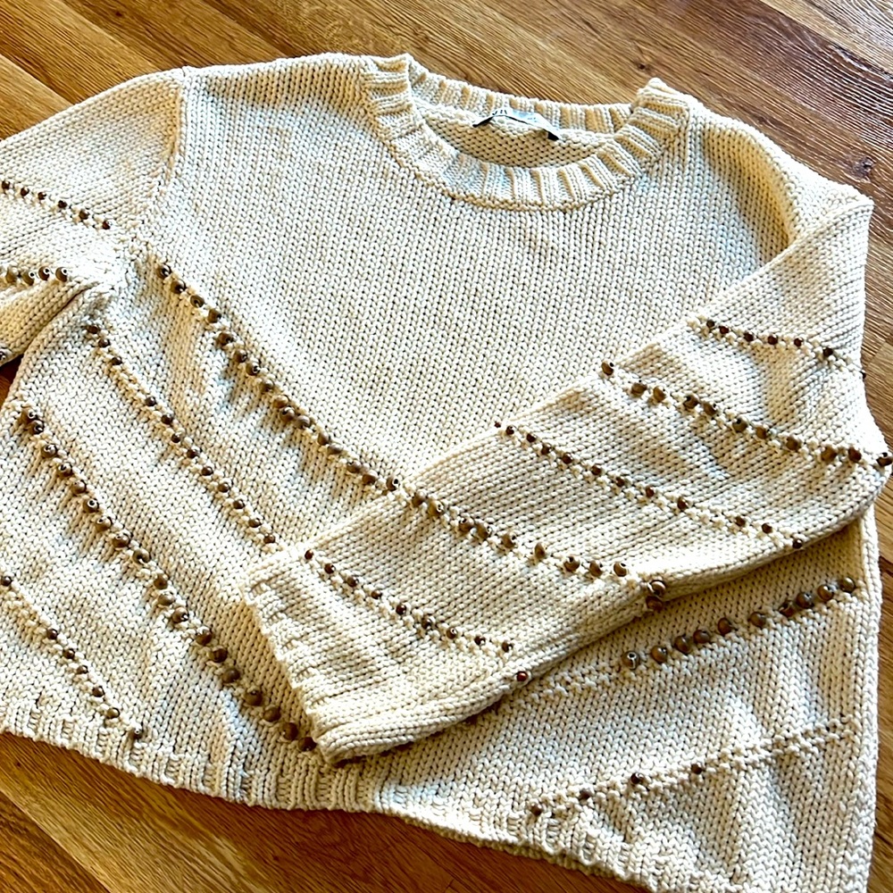 ZARA Sweater w Bead Detail